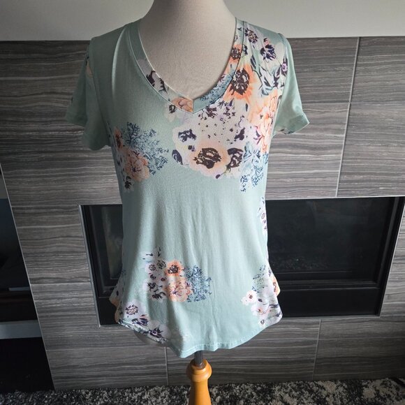 Mint Floral Print Tee – Women’s Size Medium (Great Condition) - Picture 1 of 2